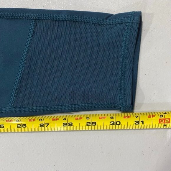 LULULEMON Wunder Under Tech Mesh Leggings 6 Teal Sheer Cutout Athleisure HR Yoga - Picture 10 of 12